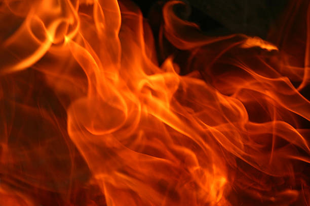 Image of fire on black background stock photo