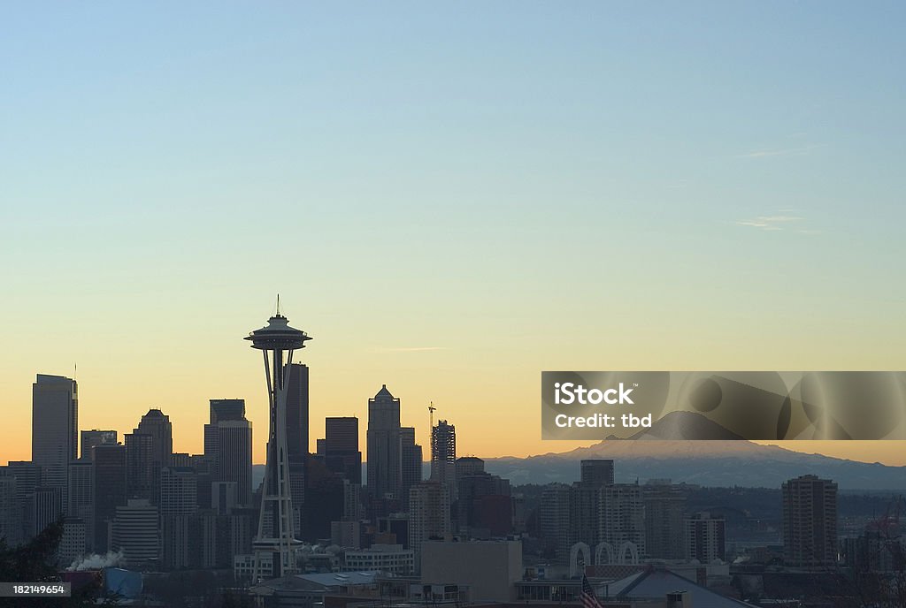 De Seattle à l'aube - Photo de Lever du soleil libre de droits