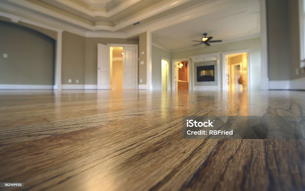 New Bedroom "a new bedroom with hardwood floors, shallow focus/wide angle" Flooring Stock Photo