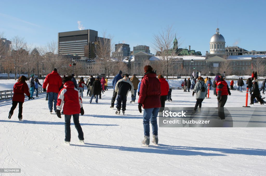 Montreal Winter Ice Skating Park  Canada Stock Photo