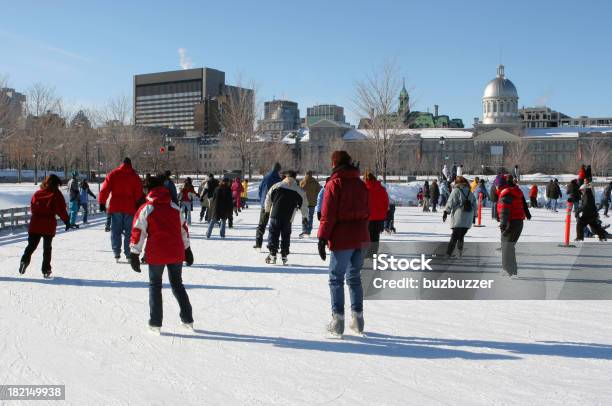 Montreal Winter Ice Skating Park Stock Photo - Download Image Now - Canada, Montréal, Winter