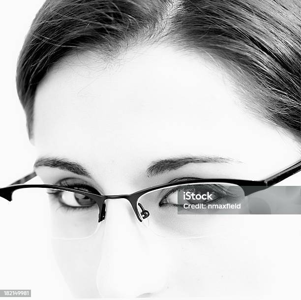 Woman With Glasses Stock Photo - Download Image Now - Adult, Adults Only, Alertness