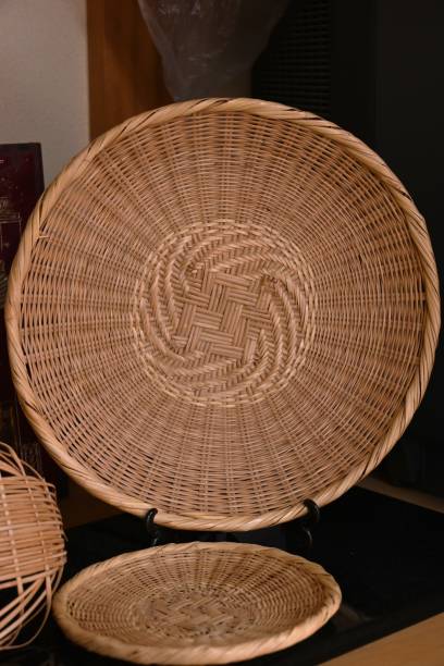 istock Japan sightseeing trip. Japanese handmade traditional crafts. Making bamboo colander. 1821500024
