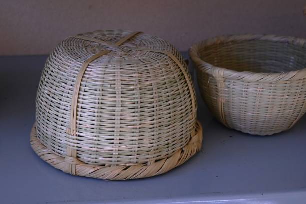 istock Japan sightseeing trip. Japanese handmade traditional crafts. Making bamboo colander. 1821500027