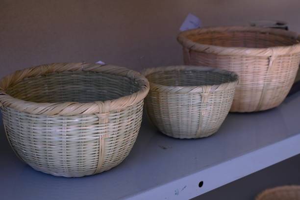 istock Japan sightseeing trip. Japanese handmade traditional crafts. Making bamboo colander. 1821500505
