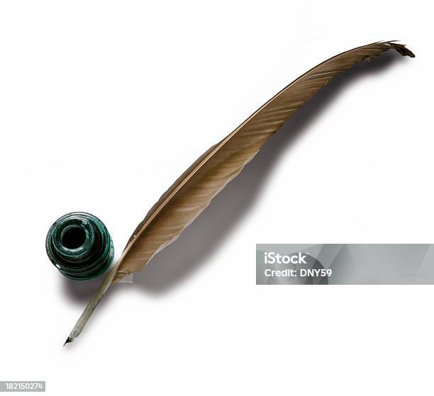 Quill Ink Well 5 Stock Photo - Download Image Now - Quill Pen, Feather, Pen