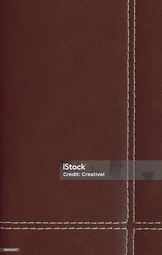 Fundo de couro marrom com horizontal e vertical branco coladas - Foto de stock de Couro royalty-free