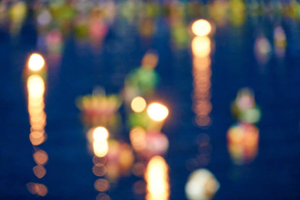 Flow of Happiness: Loy Krathong 2023 in Colors stock photo