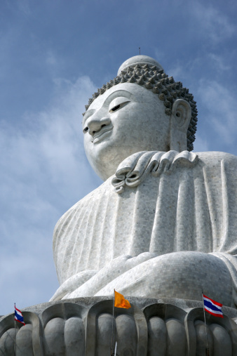 Big Buddha and blue sky at Phuket Province, Thailand 