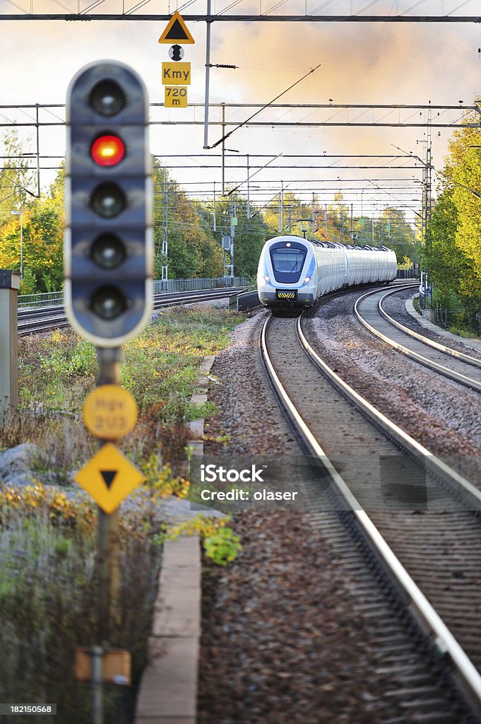Zug Ankunft - Lizenzfrei Eisenbahn Stock-Foto