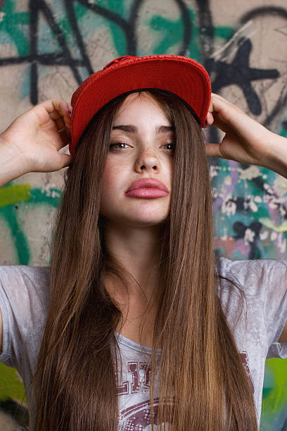 istock big natural lips female model posing on graffiti 182150762