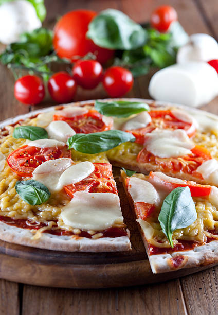 Close-up of pizza margharita