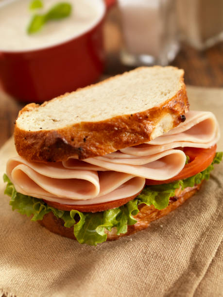 istock Turkey Sandwich with Mushroom Soup 182151061
