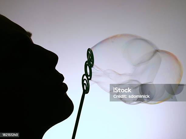 Silhouette Bubbles Stock Photo - Download Image Now - Blowing, Bubble, Bubble Wand