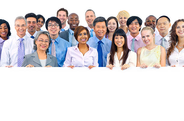istock Business colleagues holding blank board 182151647