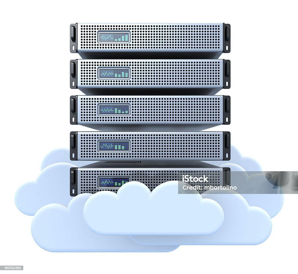 Chmura serwera w - Zbiór zdjęć royalty-free (Białe tło)