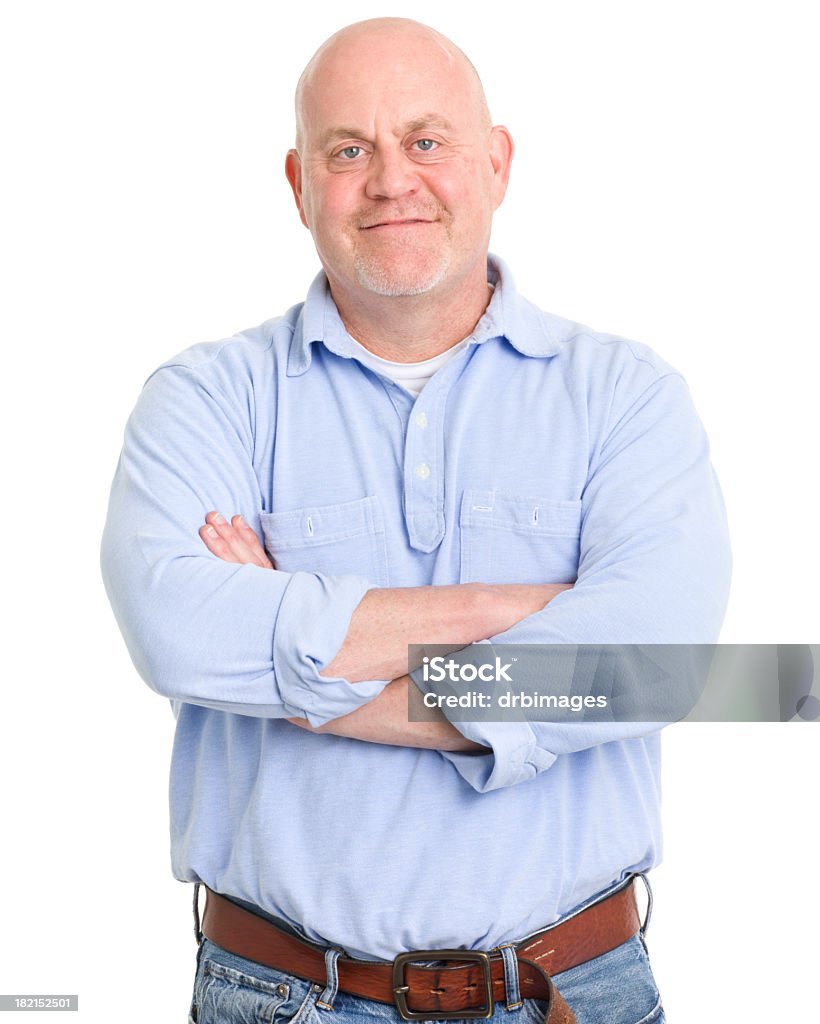 Content Man Portrait Portrait of a mature man on a white background. http://s3.amazonaws.com/drbimages/m/cc2.jpg Men Stock Photo