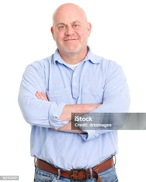 Content Man Portrait Stock Photo - Download Image Now - Men, Overweight, 50-54 Years