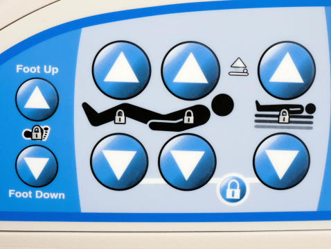 Hospital bed control panel for making bed adjustments