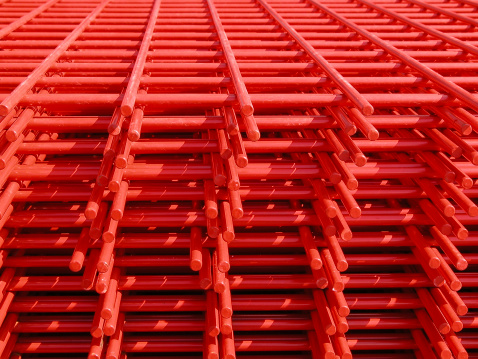 Edges of the red wire racks