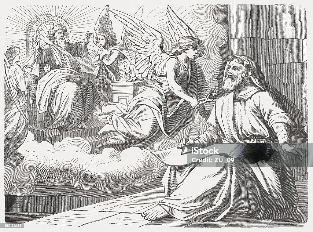 Isaiah looks der Lord (Isaiah 6 und 8 - Lizenzfrei Prophet Stock-Illustration