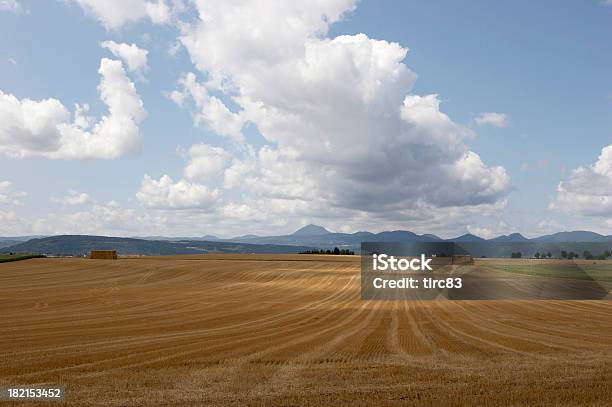 Hayfield And Clouds Stock Photo - Download Image Now - Agriculture, Backgrounds, Bale