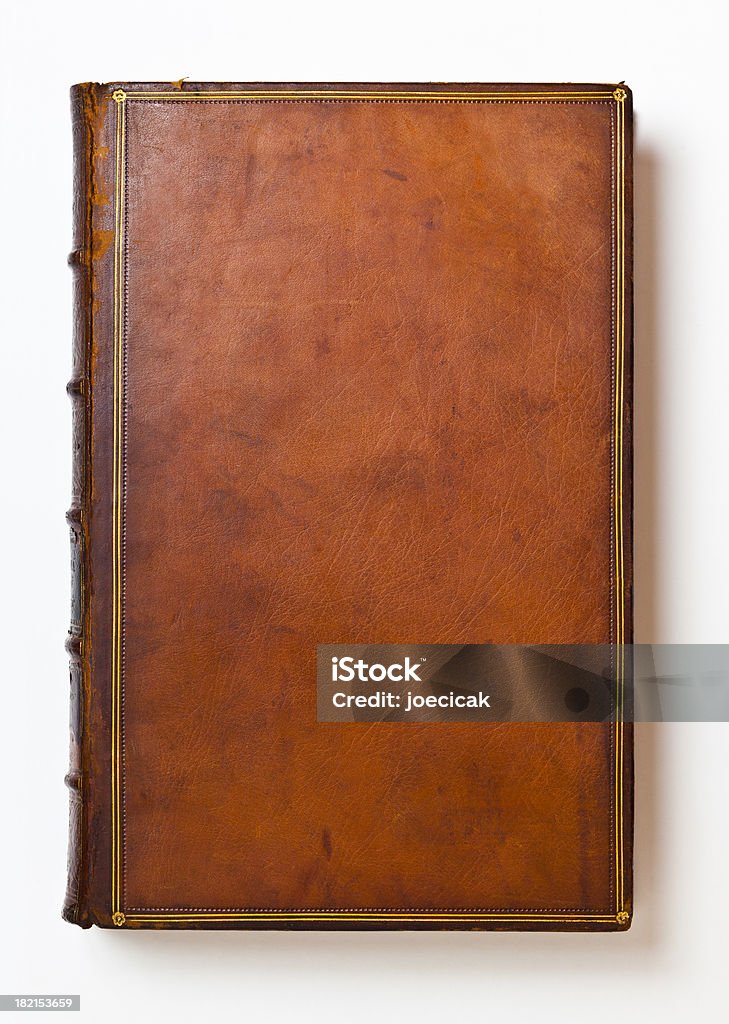 Couverture de livre en cuir marron ancien - Photo de Couverture de livre libre de droits