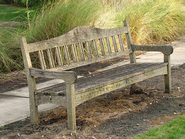 Old Park Bench stock photo