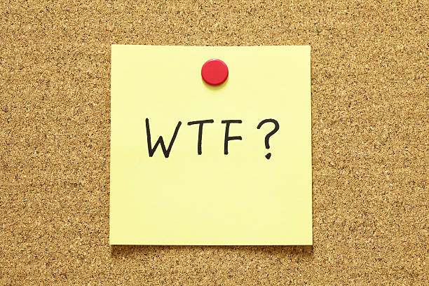 WTF? WTF written on a post it note. wtf stock pictures, royalty-free photos & images