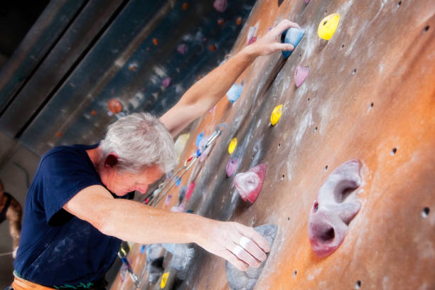 istock Attractive Older Man at Climbing Gym 182154174