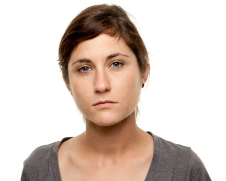 Portrait of a woman on a white background. http://s3.amazonaws.com/drbimages/m/jealac.jpg
