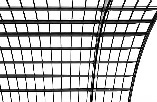 Abstract lines of a railwaystation rooftop