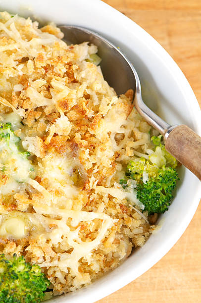 istock Vertical Chicken Broccoli Casserole in White Dish 182156472