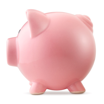 Piggy bank on space for text. saving money, crisis. Business or Retirement Savings, Finance