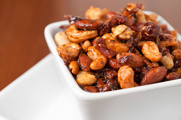 Bacon-Maple Spiced Nuts stock photo