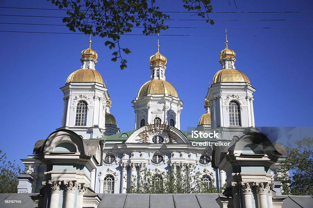 Nikolsky cathedral in St-Petersburg. Nikolsky cathedral in St-Petersburg. Late Russian baroque (18th century). Architectural Column Stock Photo