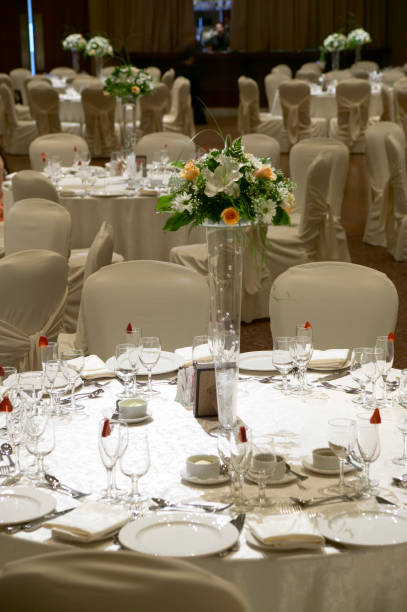 istock Row of Party tables 182157565