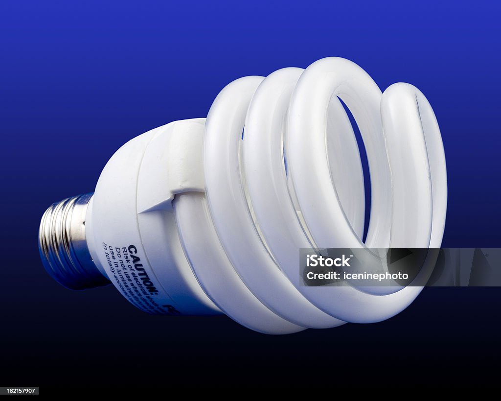 Lâmpada fluorescente compactas, com Traçado de Recorte - Foto de stock de Branco royalty-free