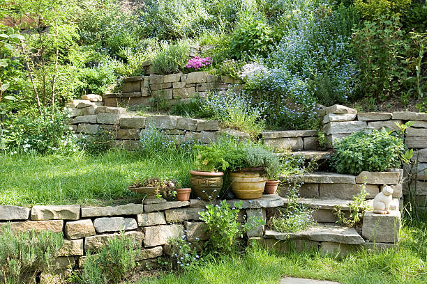 istock Steps in a Romantic Country Garden 182158105