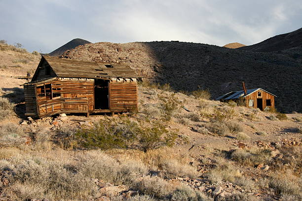 Rustic dilapidated shack stock photo
