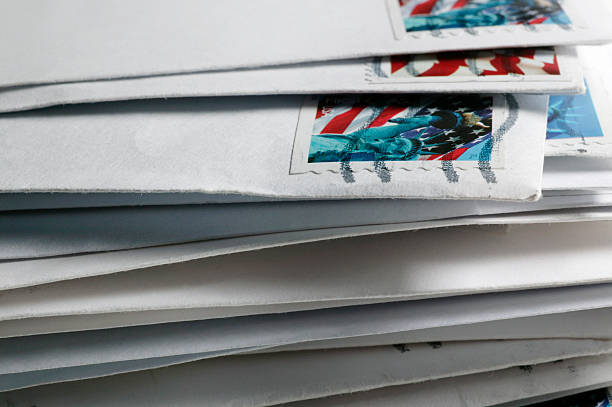 istock Stack of letters with cancelled U.S. psotage 182159999