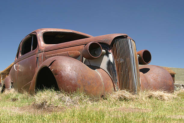 rusty old car stock photo