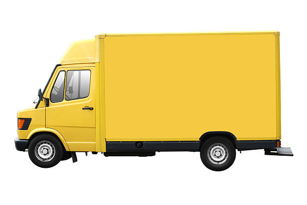 istock Yellow Truck Isolated 182160511