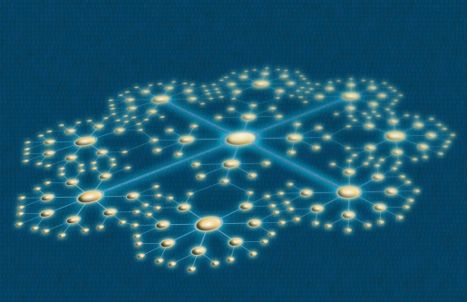 This is a home-made (created in Illustrator and Photoshop) depiction of a network with a modified star topology.