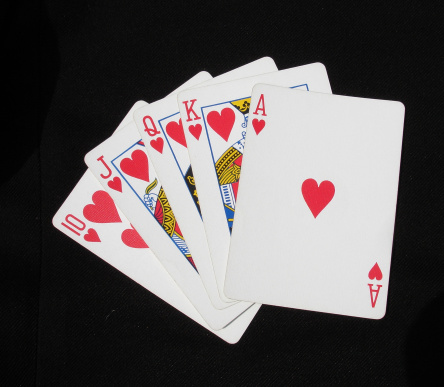 Playing cards with the ace of hearts in the center. To see more Cards images click on the link below: