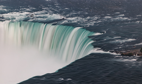 Niagara Falls as seen from Ontario Canada long exposure