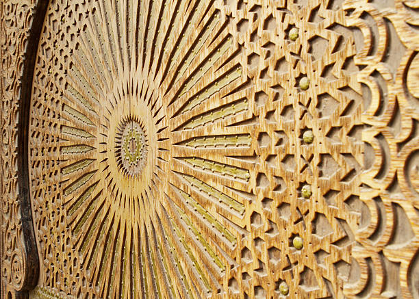 Arabic door that has been carved by hand