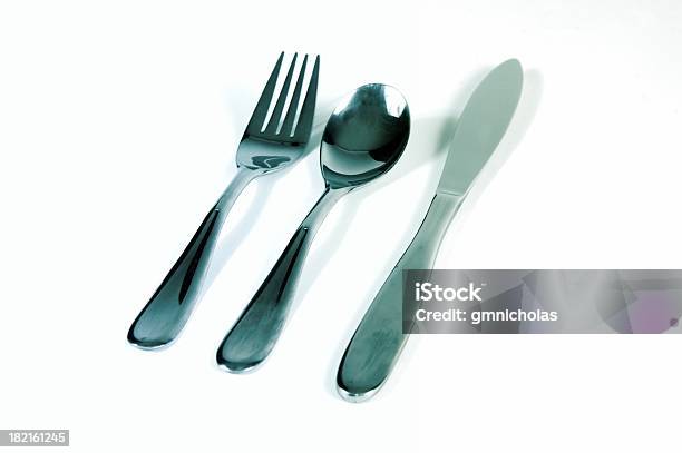 Comer Utensilios Foto de stock y más banco de imágenes de Acero inoxidable - Acero inoxidable, Alimento, Color plateado