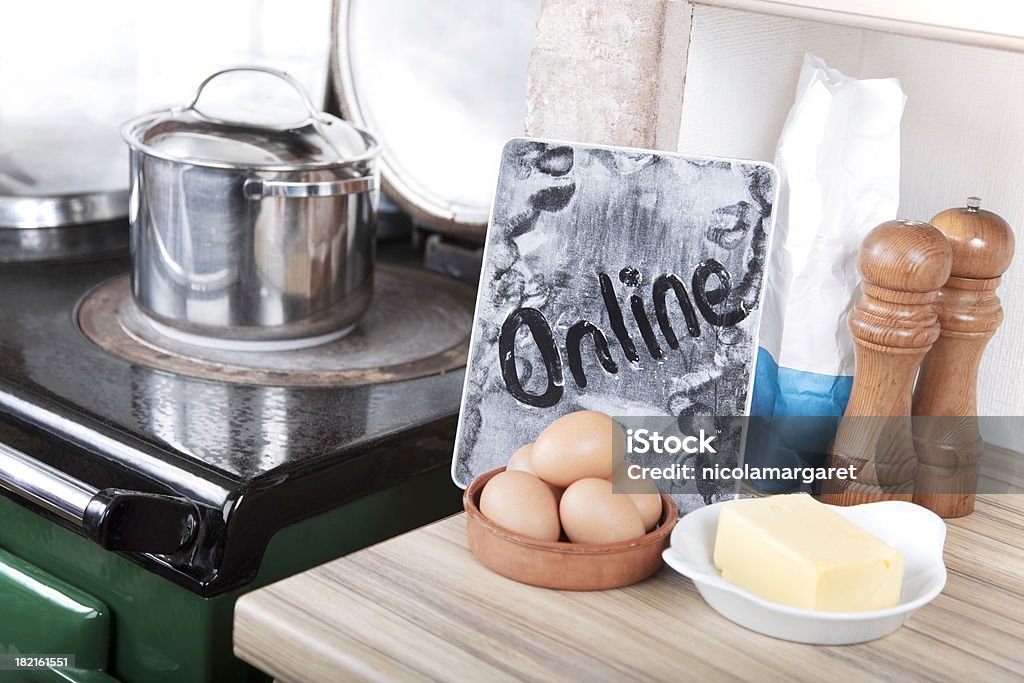 Tablet Digital na cozinha - Royalty-free Aprender Foto de stock