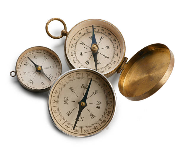 istock Group Of Three Compasses On White Background 182161862